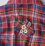 45R Gauze Doublecloth Boyfriend Plaid Blouse