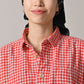 45R Gauze Doublecloth Boyfriend Plaid Blouse
