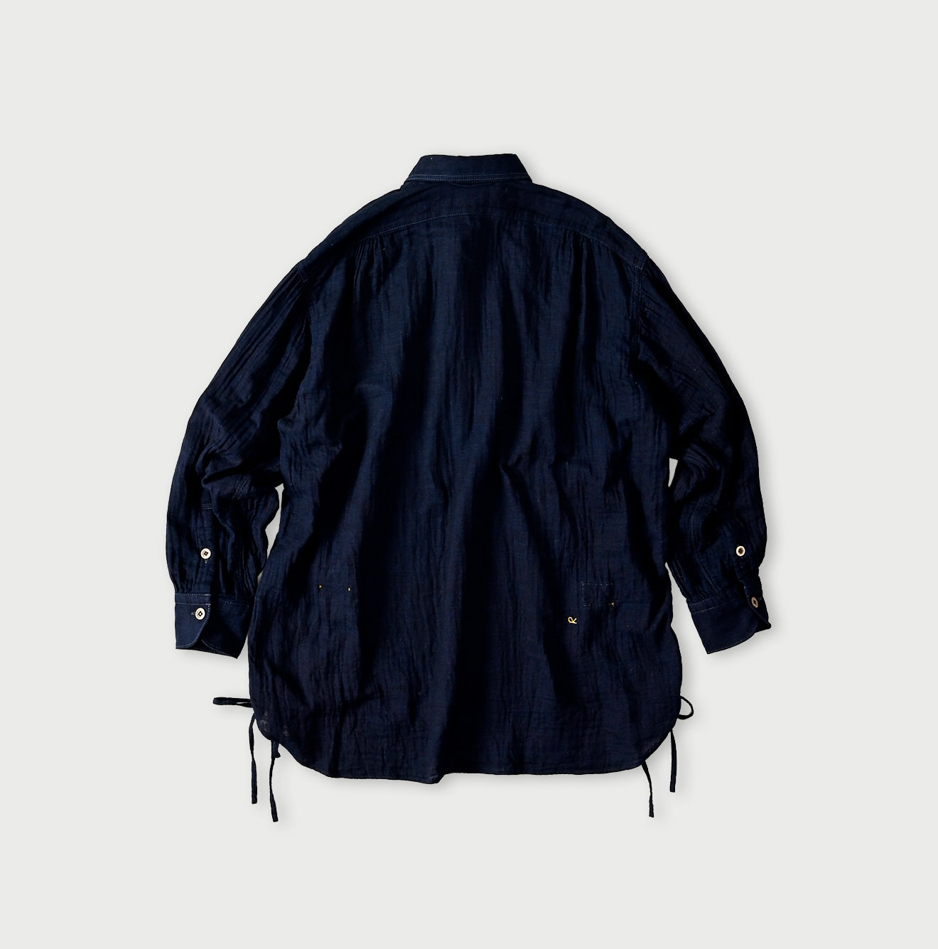 45R Indigo Gauze Doublecloth Boyfriend Blouse - Image 12