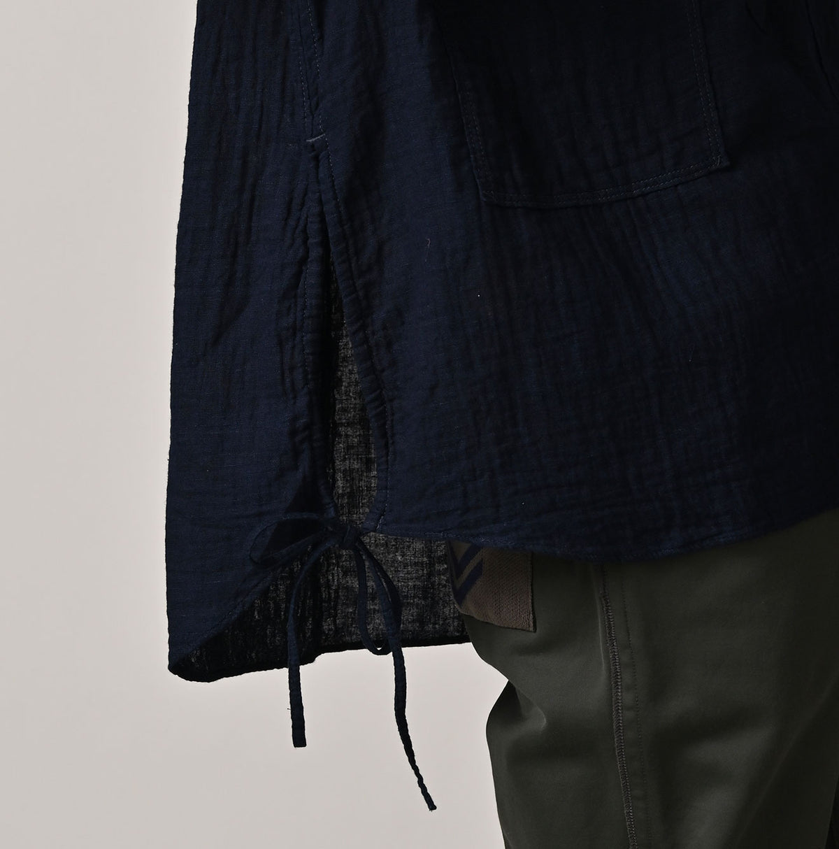 45R Indigo Gauze Doublecloth Boyfriend Blouse