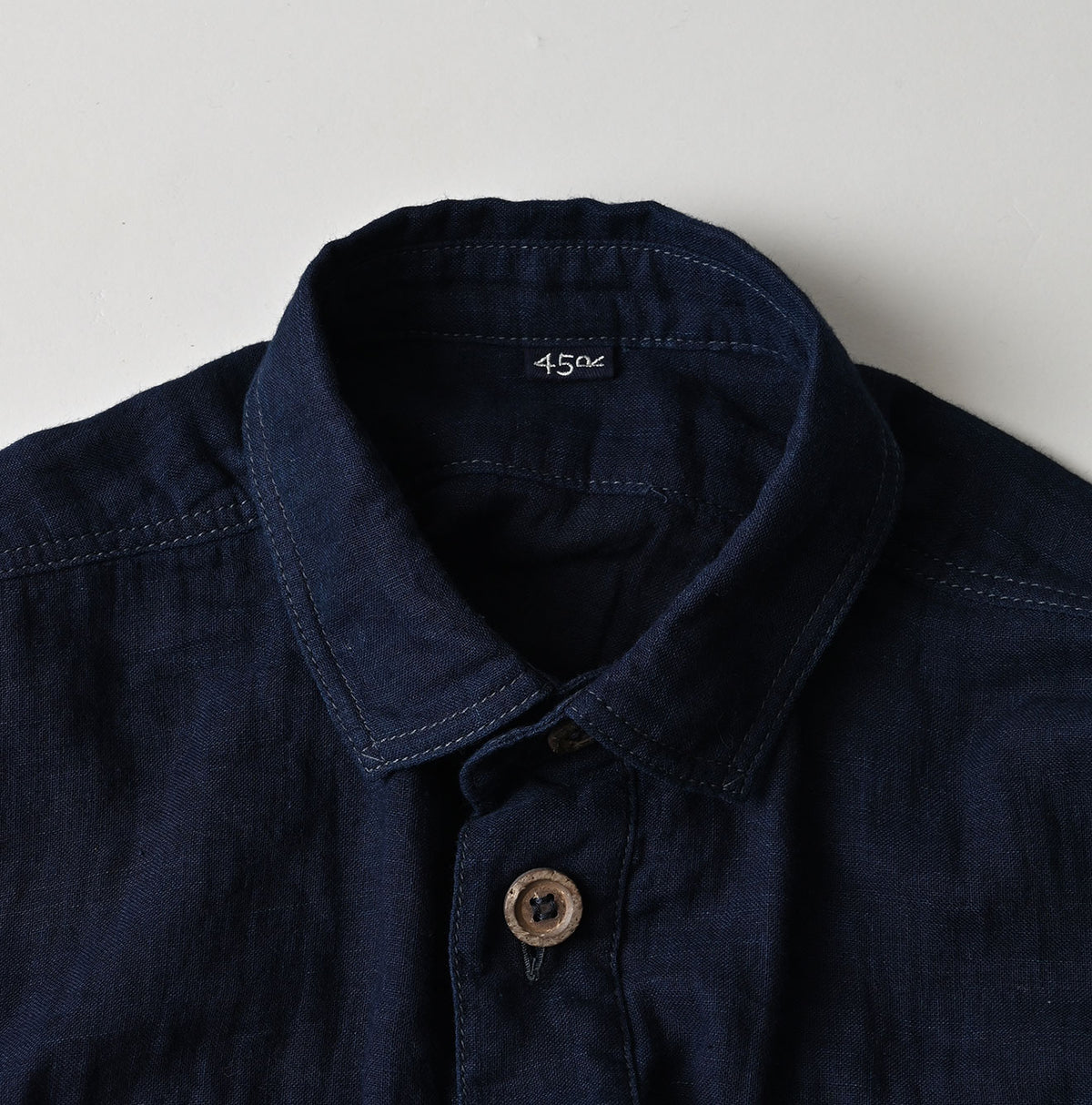 45R Indigo Gauze Doublecloth Boyfriend Blouse