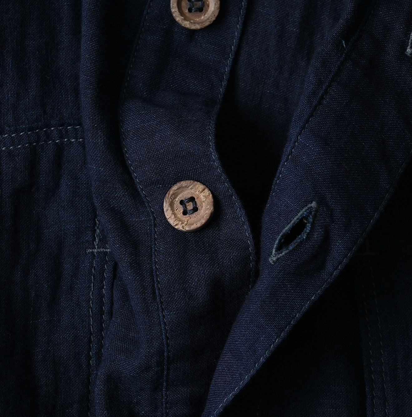 45R Indigo Gauze Doublecloth Boyfriend Blouse