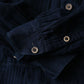 45R Indigo Gauze Doublecloth Boyfriend Blouse