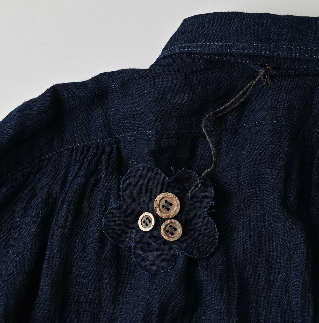 45R Indigo Gauze Doublecloth Boyfriend Blouse