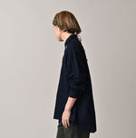 45R Indigo Gauze Doublecloth Boyfriend Blouse