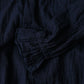 45R Indigo Gauze Doublecloth Frilled Collar Blouse
