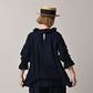 45R Indigo Gauze Doublecloth Frilled Collar Blouse