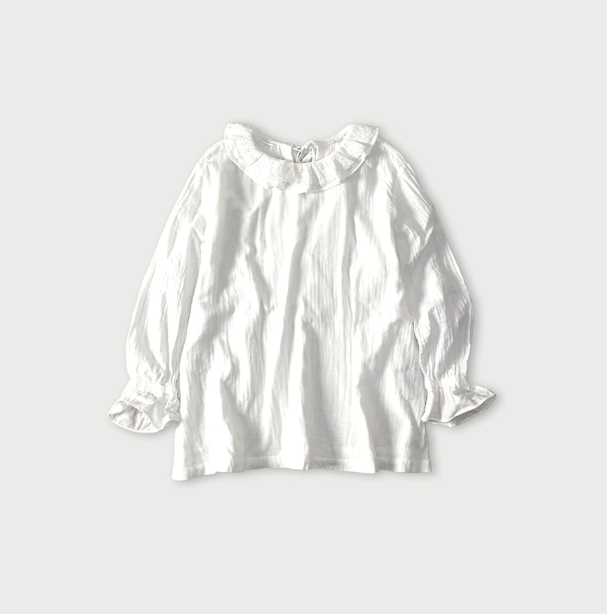 45R Gauze Doublecloth Frilled Collar Blouse