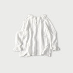 45R Gauze Doublecloth Frilled Collar Blouse