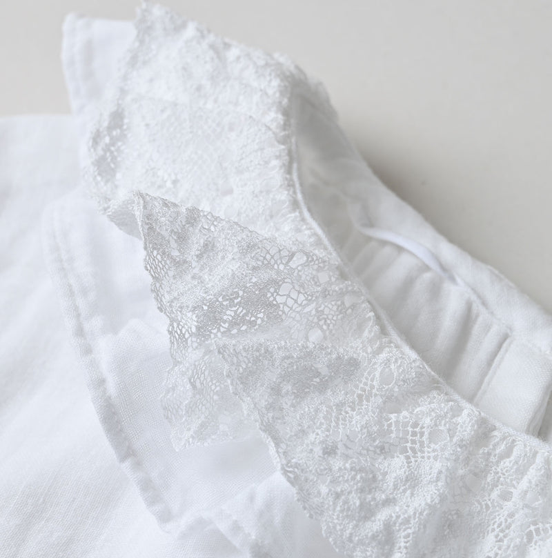 45R Gauze Doublecloth Frilled Collar Blouse - Image 11