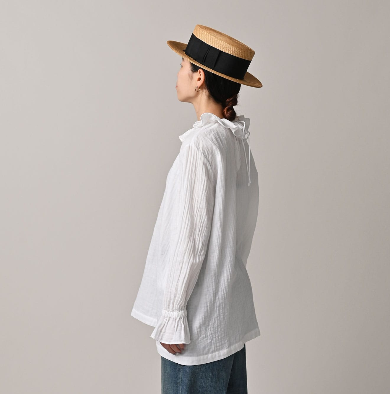 Gauze# FRILL COLLAR BLOUSE ホワイト Gauze# FRILL COLLAR BLOUSE ホワイト