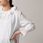 45R Gauze Doublecloth Frilled Collar Blouse