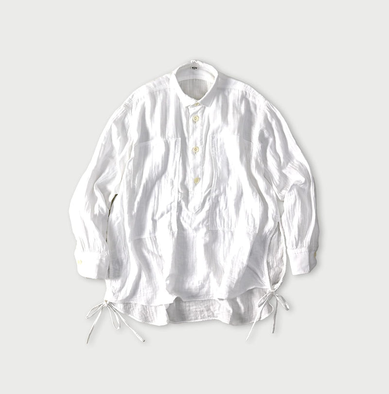 45R Gauze Doublecloth Boyfriend Blouse