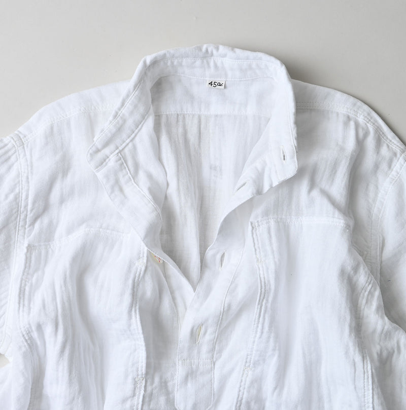 45R Gauze Doublecloth Boyfriend Blouse