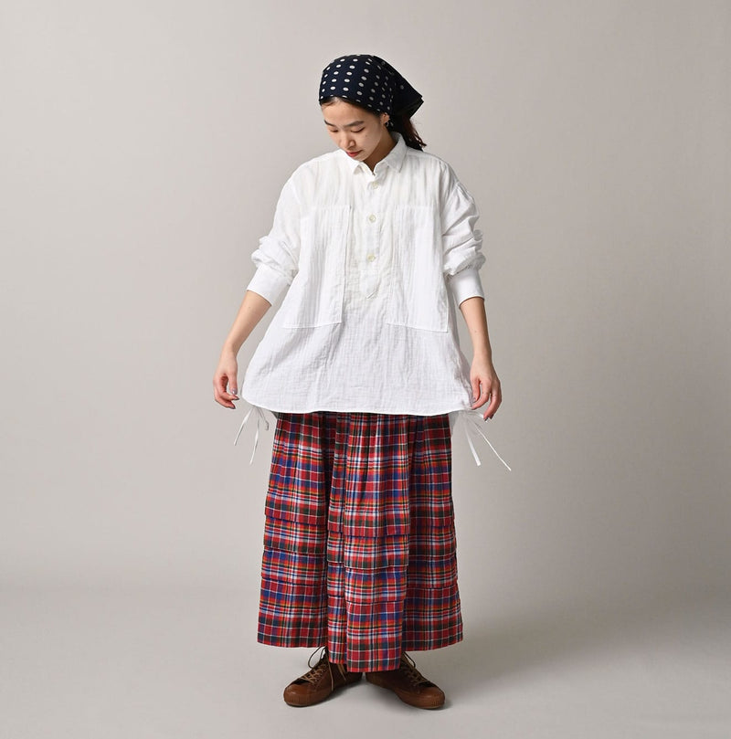 45R Gauze Doublecloth Boyfriend Blouse