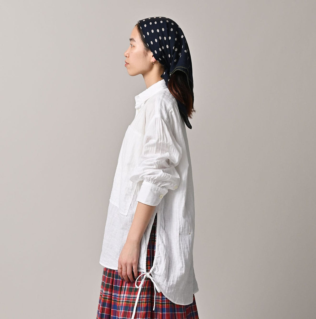 45R Gauze Doublecloth Boyfriend Blouse