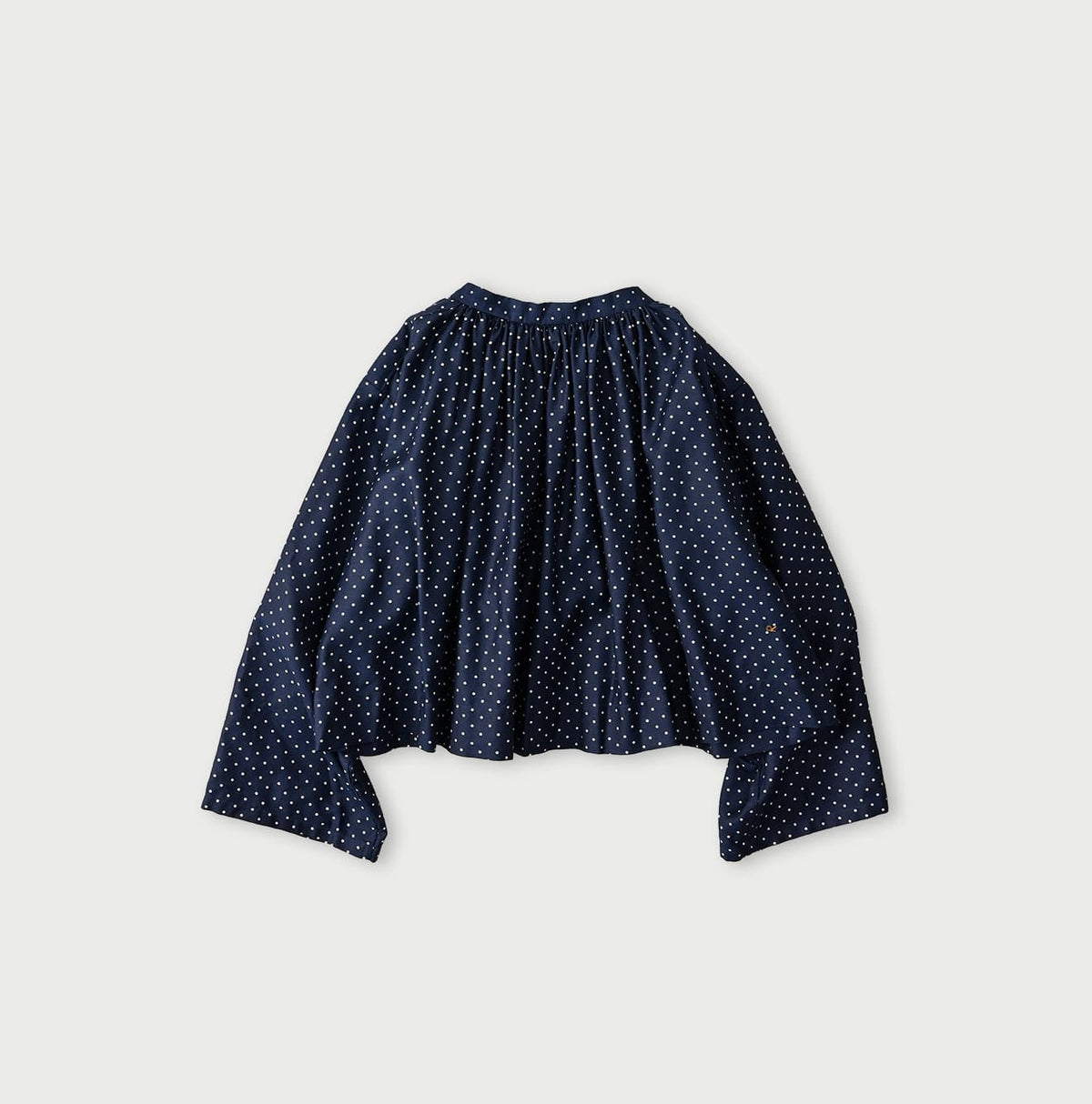 45R Indigo Dot Smocking Blouse
