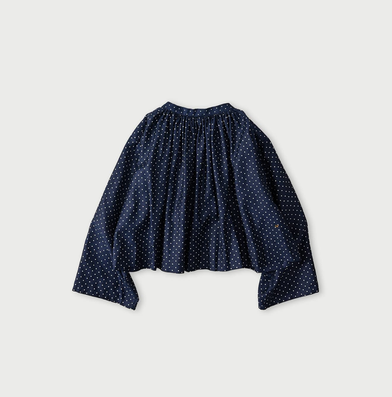 45R Indigo Dot Smocking Blouse