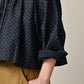 45R Indigo Dot Smocking Blouse