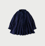 Indigo Awa Satin Pleats Smoking Blouse - 45R by 45rpm studio