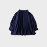 Indigo Awa Satin Pleats Smoking Blouse - 45R by 45rpm studio