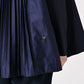 45R Indigo Awa Satin Pleats Smoking Blouse