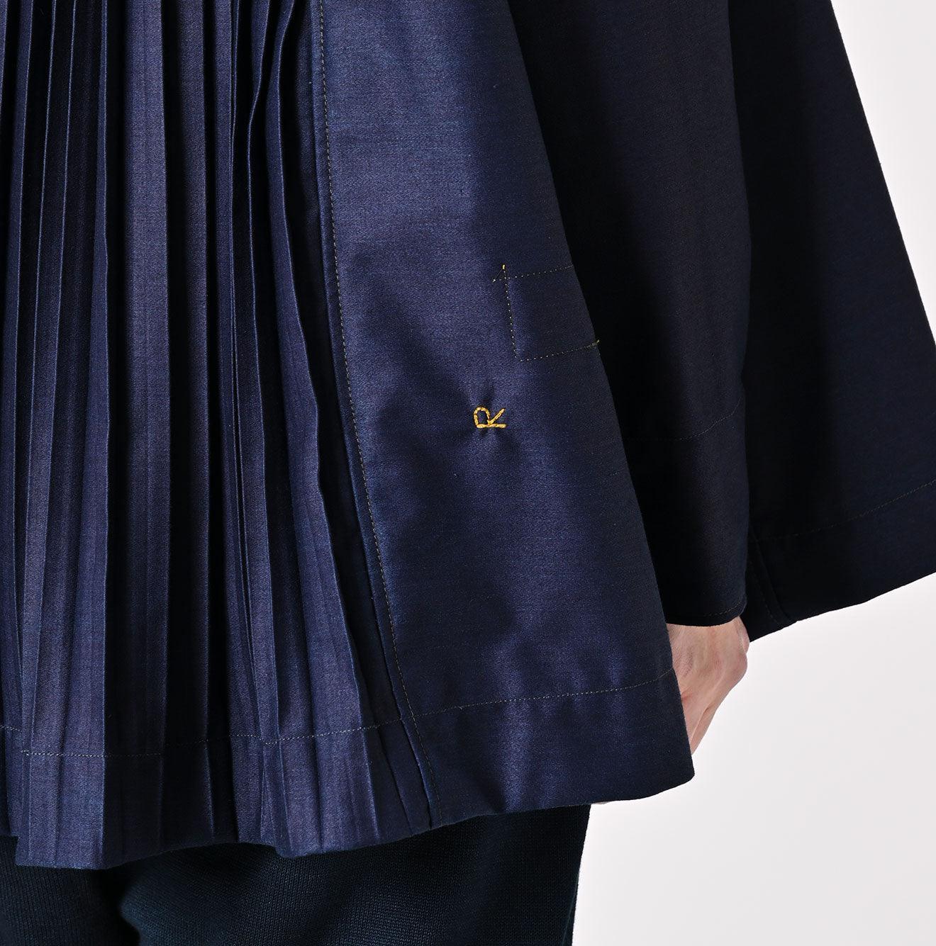 Indigo Awa Satin Pleats Smoking Blouse - 45R by 45rpm studio - Image 10