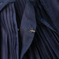 45R Indigo Awa Satin Pleats Smoking Blouse