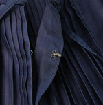 Indigo Awa Satin Pleats Smoking Blouse - 45R by 45rpm studio
