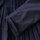 45R Indigo Awa Satin Pleats Smoking Blouse