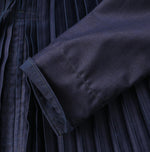 Indigo Awa Satin Pleats Smoking Blouse - 45R by 45rpm studio