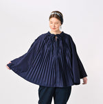 Indigo Awa Satin Pleats Smoking Blouse - 45R by 45rpm studio