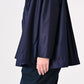 45R Indigo Awa Satin Pleats Smoking Blouse