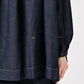 45R Indigo 45 Petit Denim Cutwork Embroidery Smocking Blouse