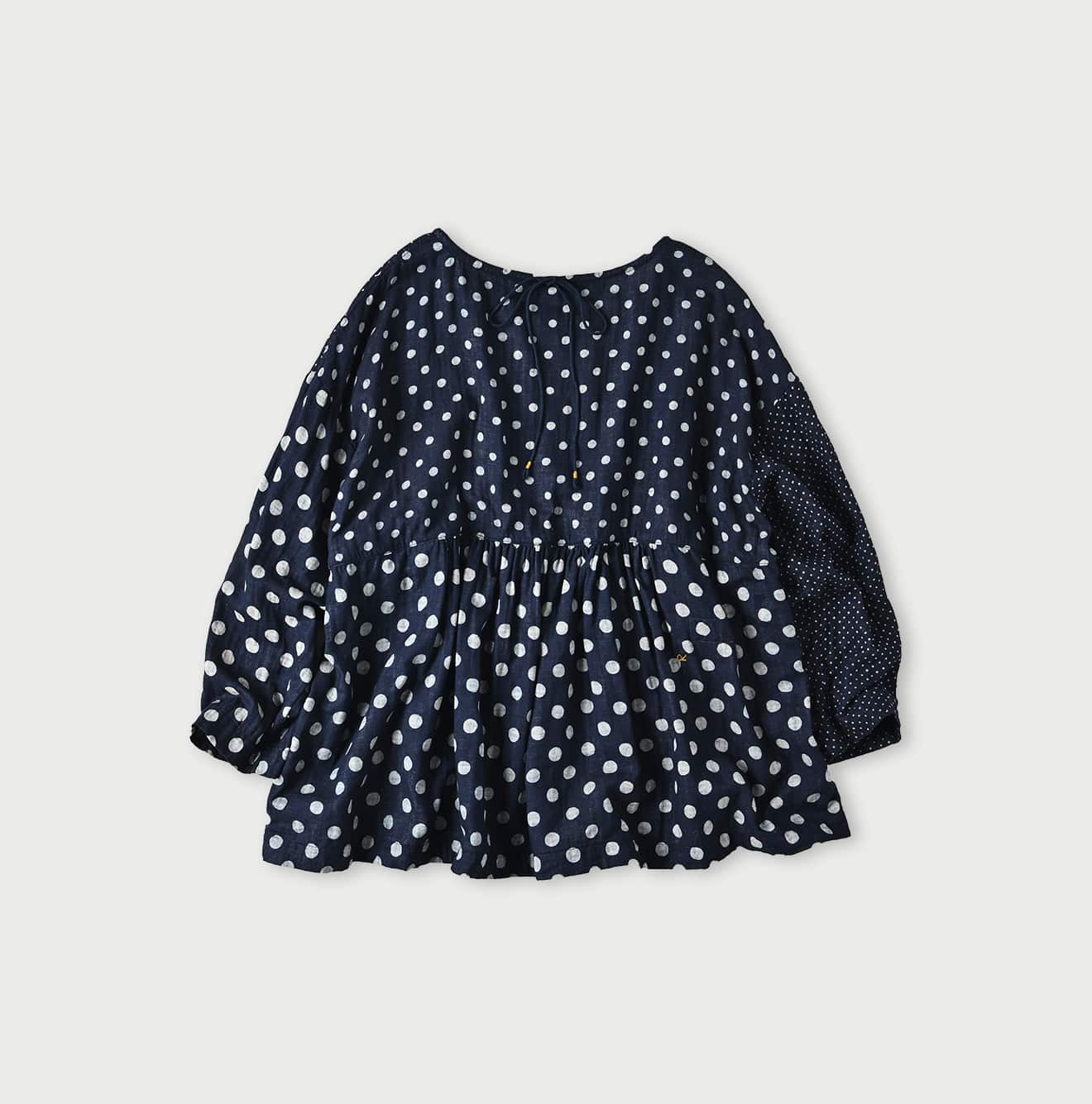 Indigo Fuwafuwa Double-woven Dots Blouse - 45R by 45rpm studio