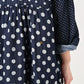 45R Indigo Fuwafuwa Double-woven Dots Blouse