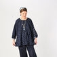 45R Indigo Fuwafuwa Double-woven Dots Blouse