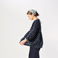 45R Indigo Fuwafuwa Double-woven Dots Blouse