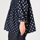 45R Indigo Fuwafuwa Double-woven Dots Blouse