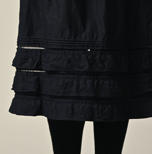 45R Indigo Back Sateen Tiered Frill Petti Skirt