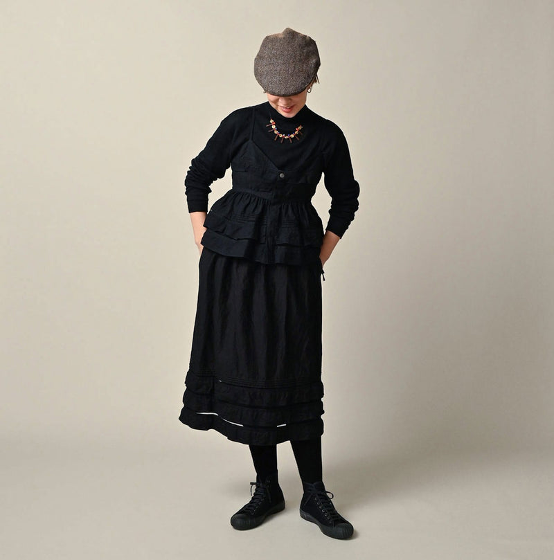 45R Indigo Back Sateen Tiered Frill Petti Skirt