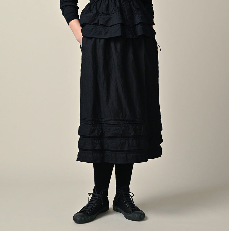 45R Indigo Back Sateen Tiered Frill Petti Skirt