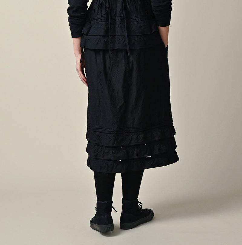 45R Indigo Back Sateen Tiered Frill Petti Skirt