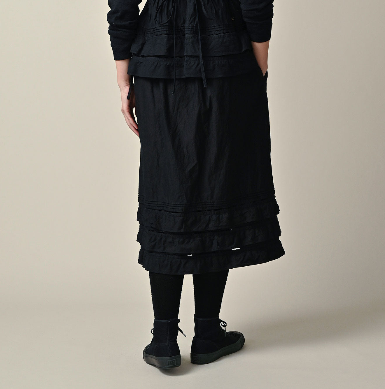 45R Indigo Back Sateen Tiered Frill Petti Skirt