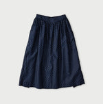 45R Indigo Dot Print Apron Skirt