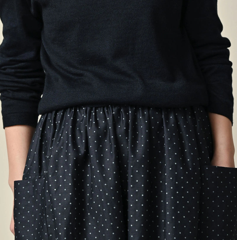 45R Indigo Dot Print Apron Skirt - Image 6