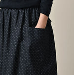45R Indigo Dot Print Apron Skirt