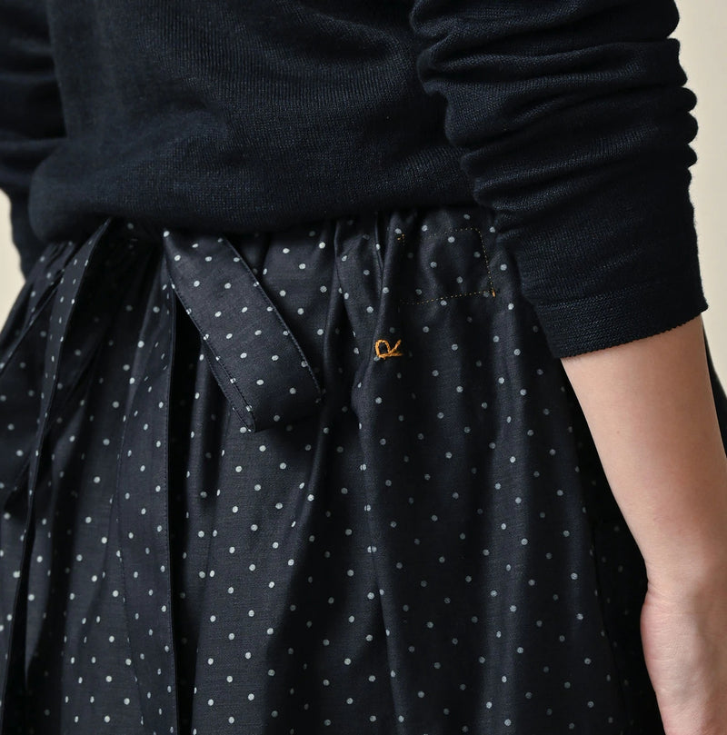 45R Indigo Dot Print Apron Skirt - Image 9