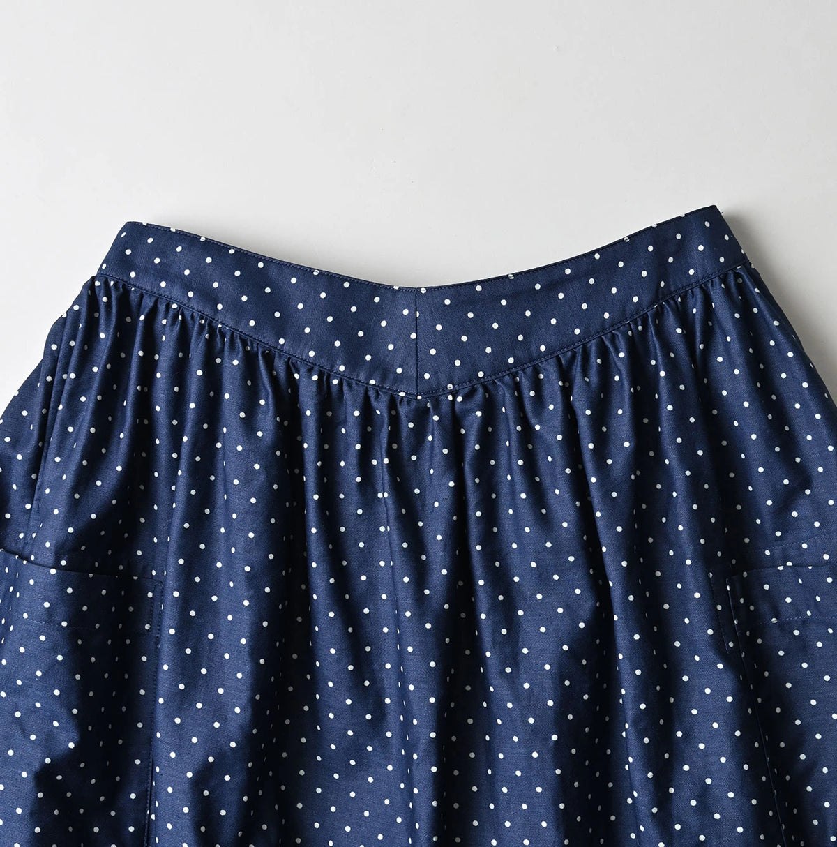45R Indigo Dot Print Apron Skirt