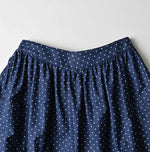 45R Indigo Dot Print Apron Skirt